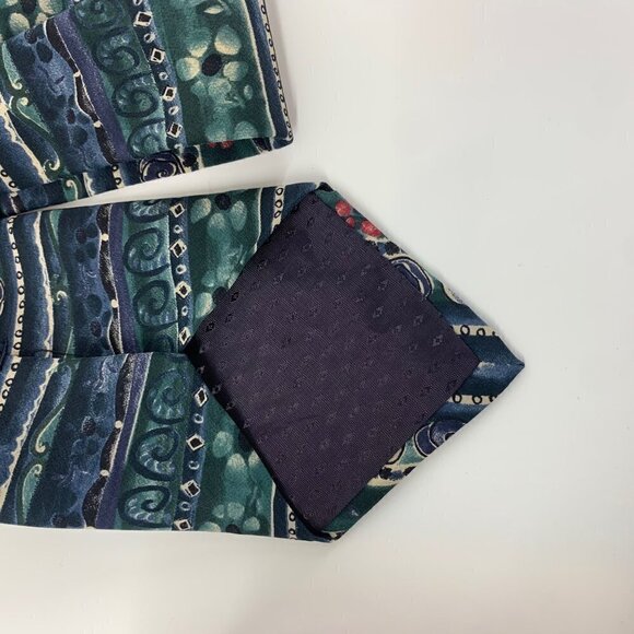 J. Garcia Silk Tie Blue Abstract Multicolor - Picture 3 of 6
